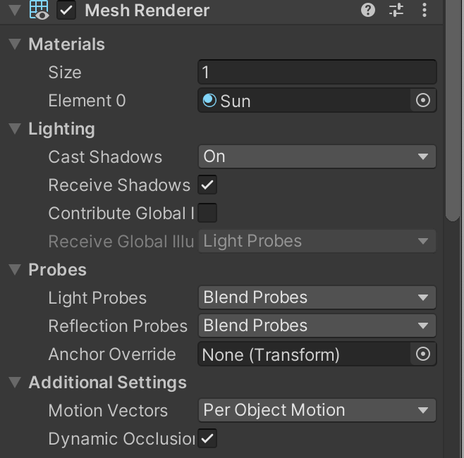 Assigning the Sun material
