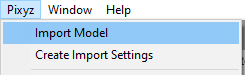Figure 01: Click here to import a model using PiXYZ Plugin.