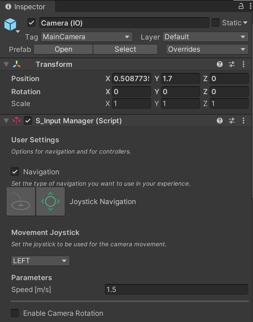 Navigation settings