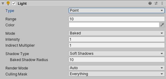 Figure 08: Point Light Properties