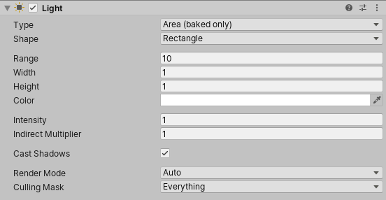 Figure 09: Area Light Properties