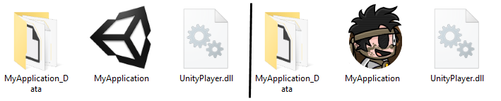 Figure 01: The contents of PC executable without and with a custom icon.