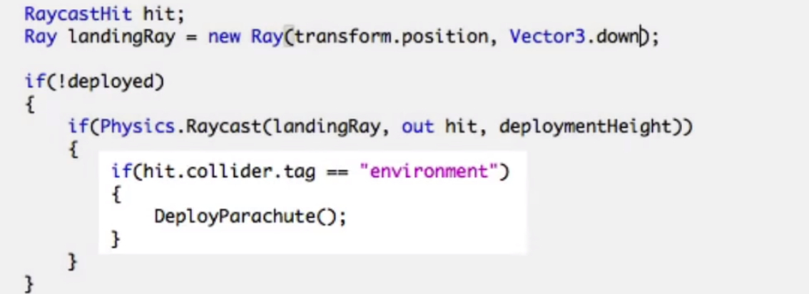 Figure 08: RaycastHit scripting example.