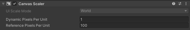 Figure 03: Default settings for the Canvas Scaler
