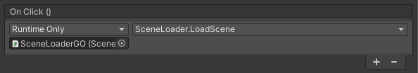 Figure 06: The LoadScene() method set to be invoked when the button is clicked.