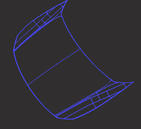 Figure 01: This hood is noncontinuous, made of many close, but disconnected, surfaces.