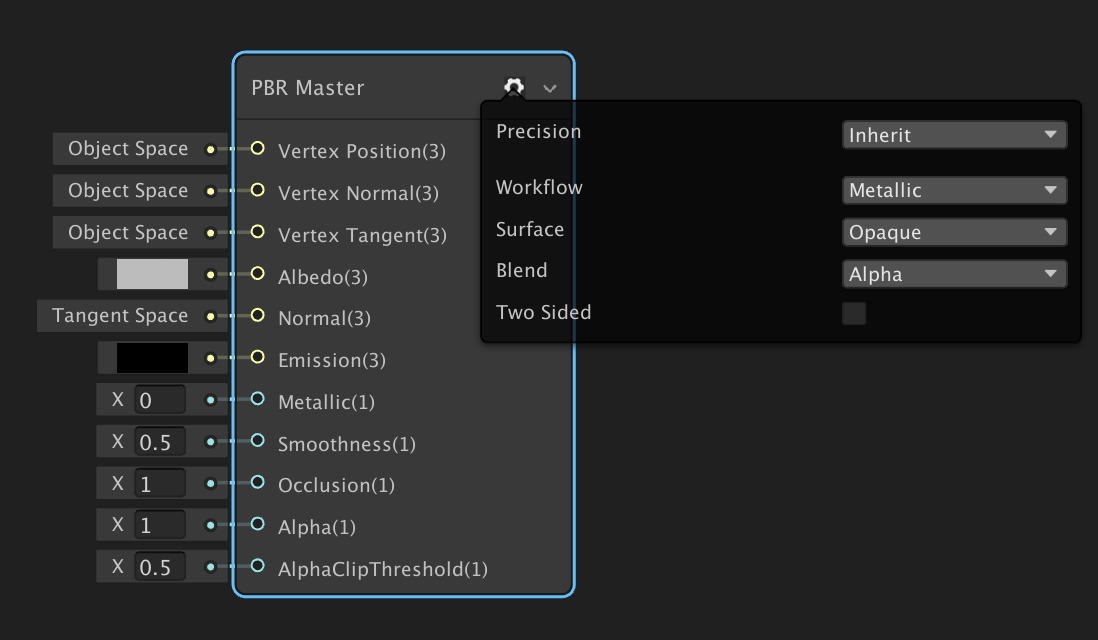 Figure 02: PBR Master configuration list
