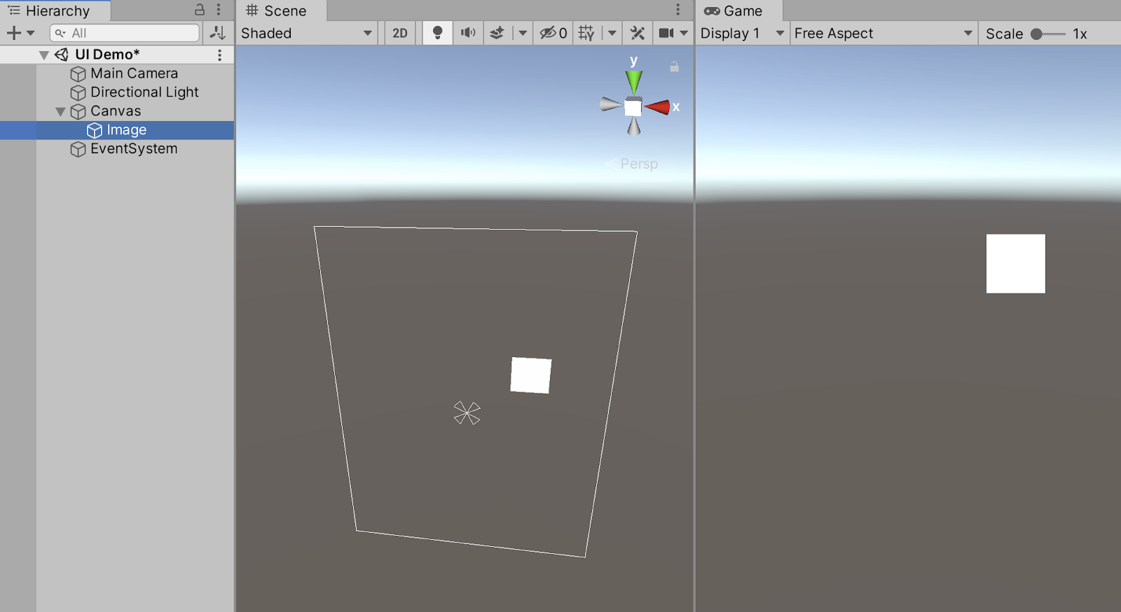 新たに作成した UI Image