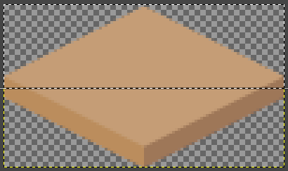 Figure 13: Isometric ground tile, sliced through its vertical center