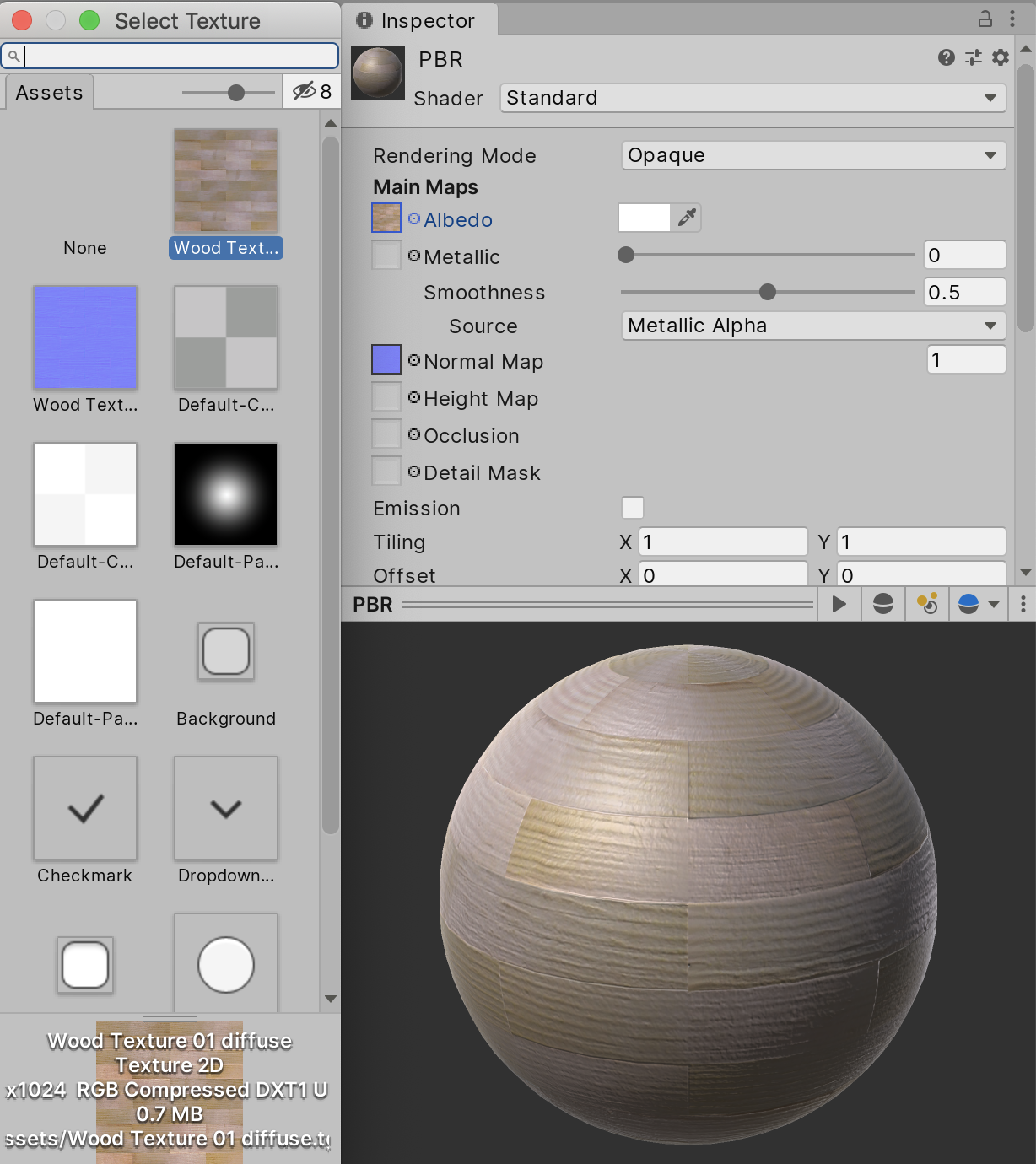 Figure 03: Clicking on the radio button next to a map slot will allow you to select a Texture.