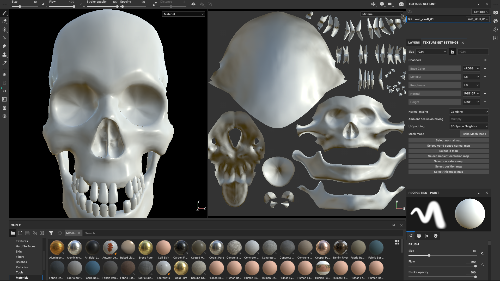 Figure 01: Assets from Unity can be brought into Substance Painter for texturing and painting.