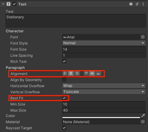 Figure 03: Choosing both center options for Alignment will place the text in the center of the screen.