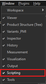 Figure 03: Enabling the Script pane