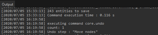 Figure 01: Many menu functions, such as Move nodes, are just front-end shortcuts for Python commands.