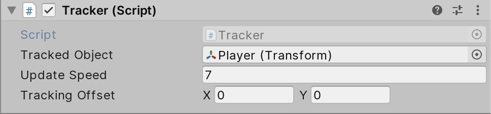 Figure 01: Tracker settings