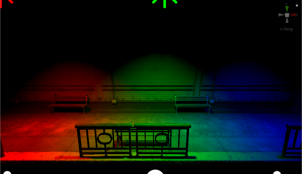 Figure 05: Lights set to red, green, and blue