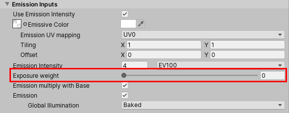 Figure 19: Lowering the Exposure Weight will cause the emitted light to appear brighter.