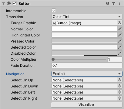 Figure 03: Explicit Navigation options for a Button component in our UI
