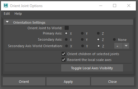 Figure 03: Orient Joint tool
