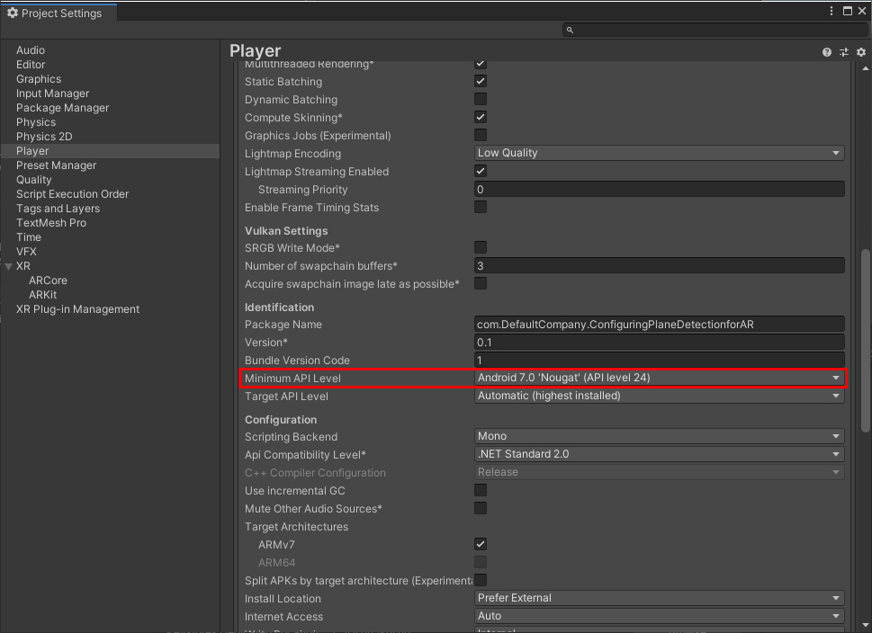 Figure 06: Set the Minimum API Level to API level 24 or higher