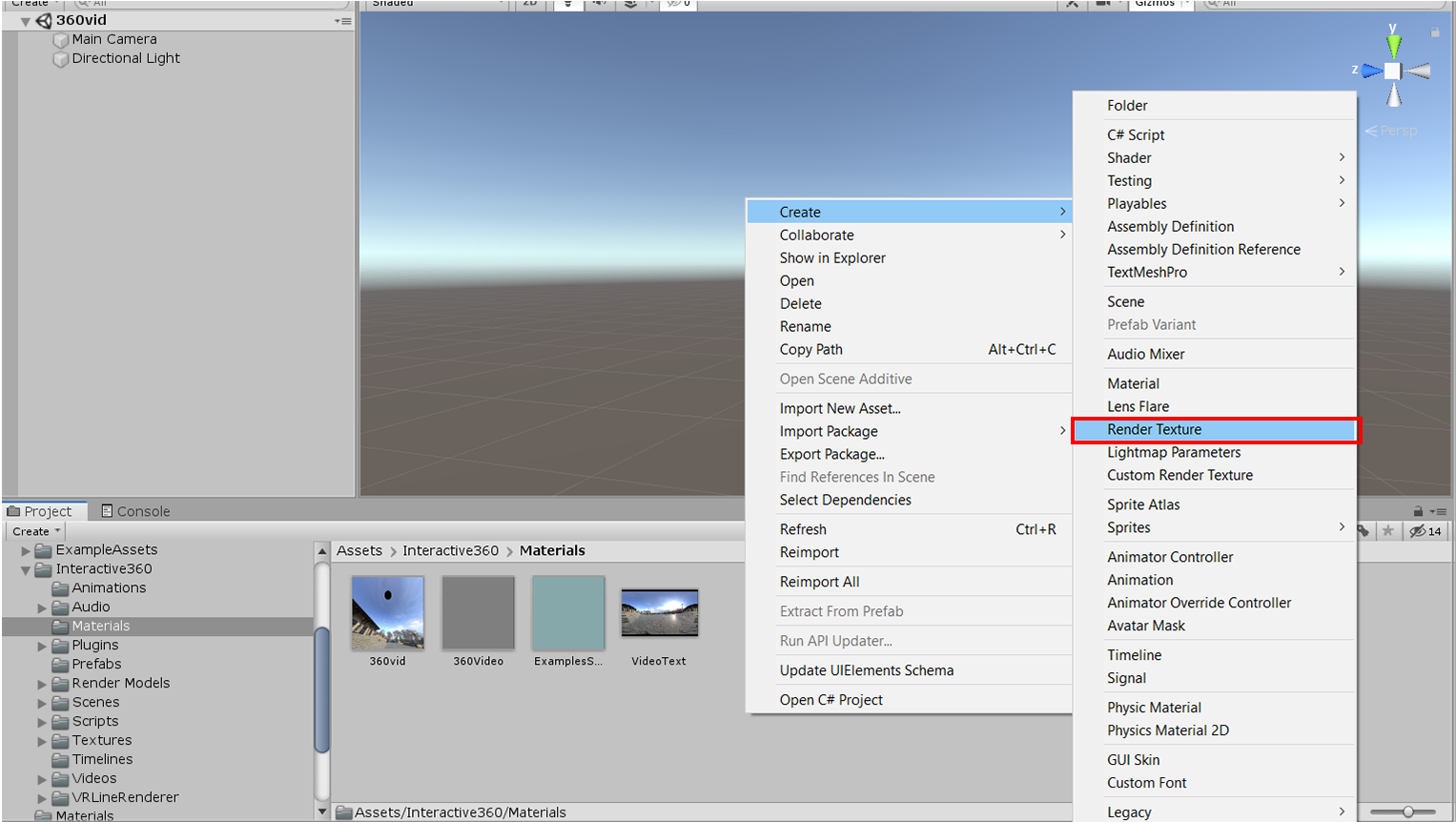 Figure 07: Create Render Texture