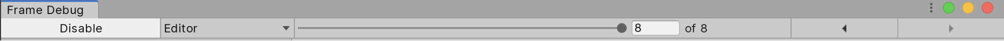Figure 04: Frame debug window toolbar