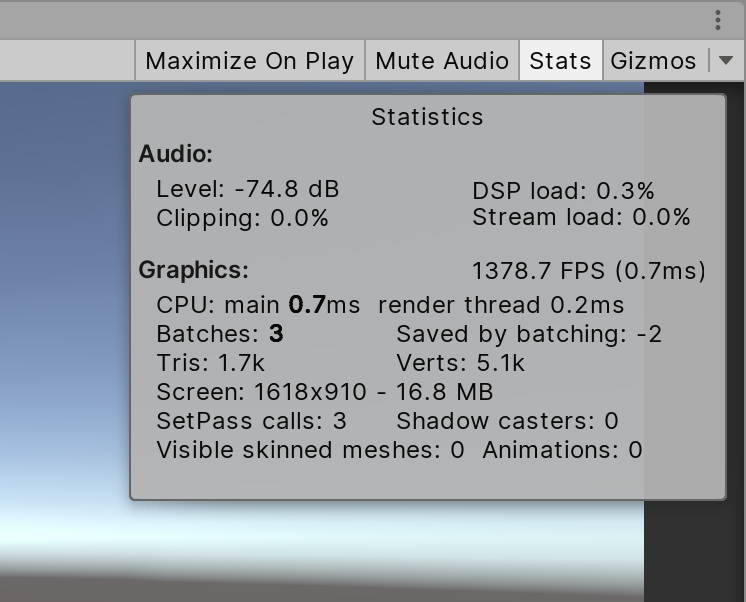 Figure 02: Stats Window