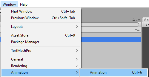 Figure 02: Animation menu