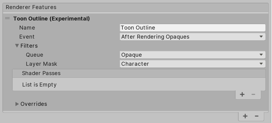 Figure 06: Creating a new Render Objects render pass (or renderer feature)
