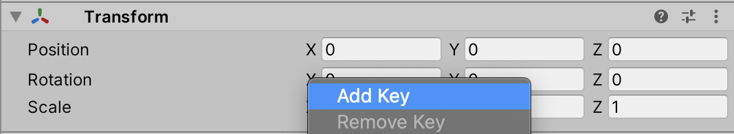 Figure 08: Add Key to begin keyframing Position and Rotation