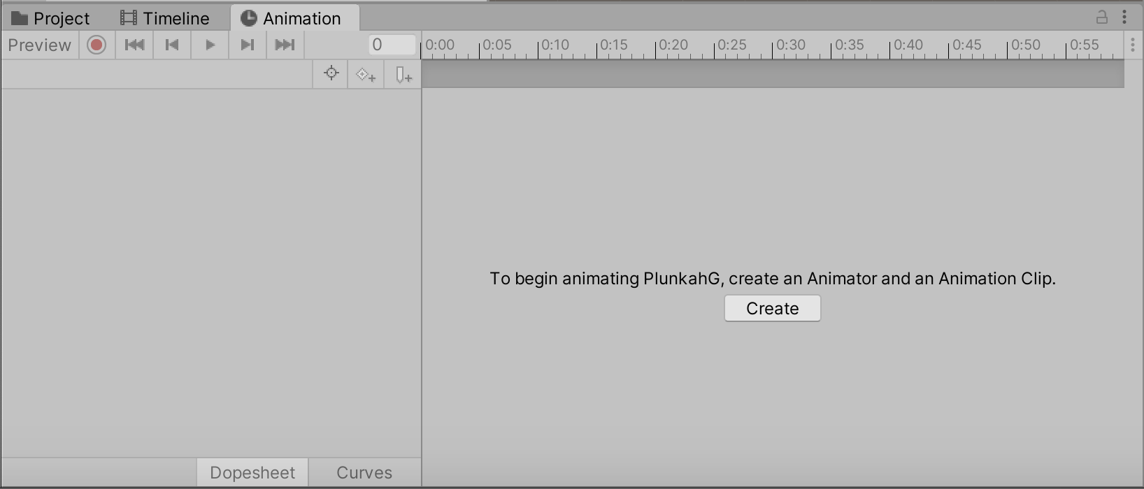 Figure 03: Click Create to create your first Animation Clip.