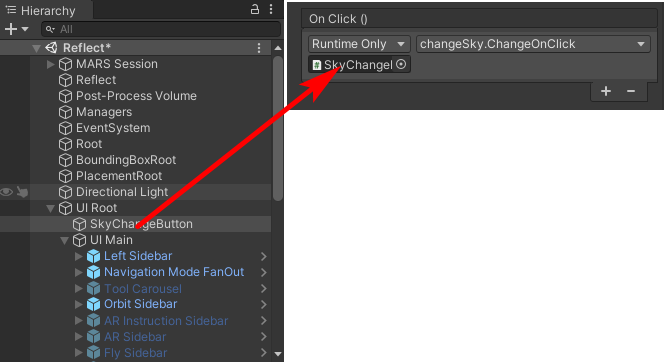 Figure 08: Linking the Button script to the On Click () event