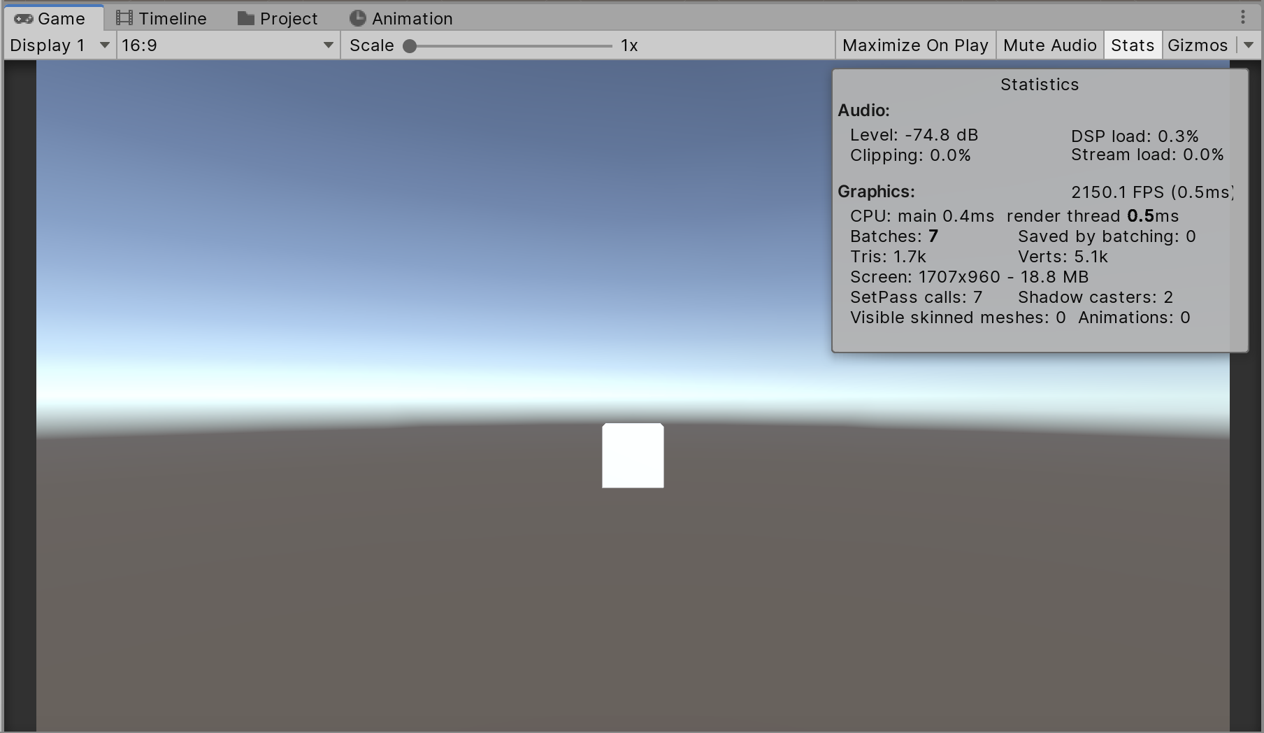 Figure 01: Statistics window