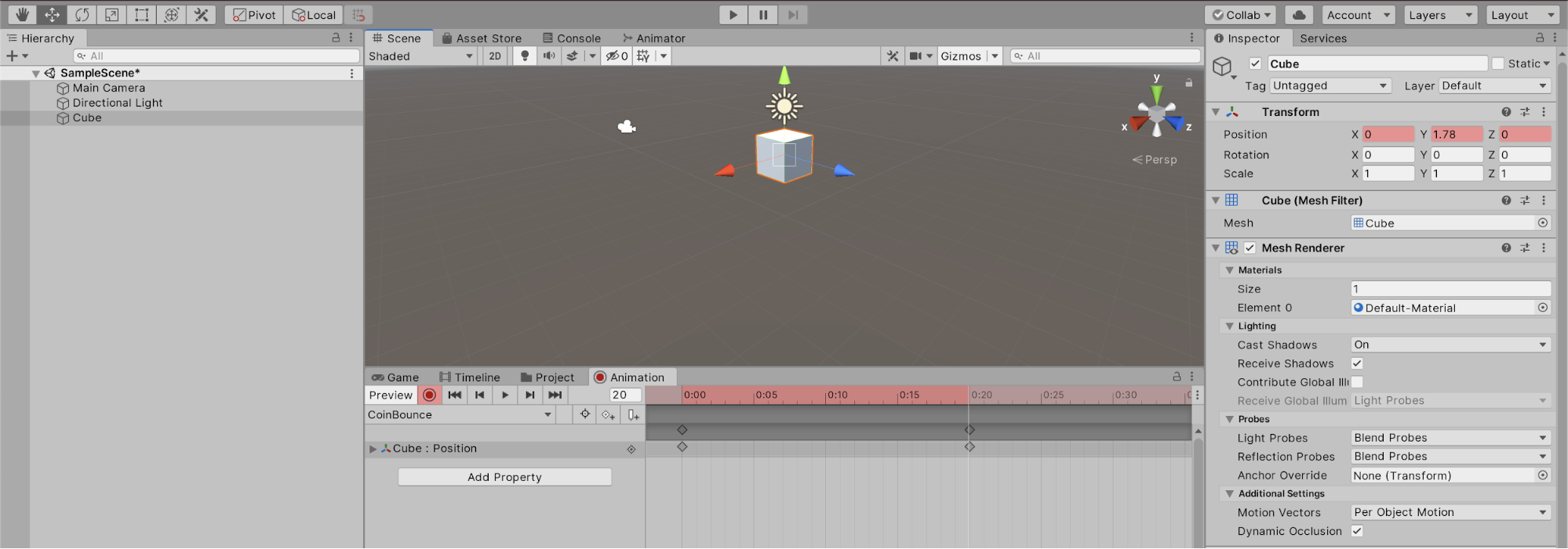 Figure 05: Keyframe added to the Animation Clip