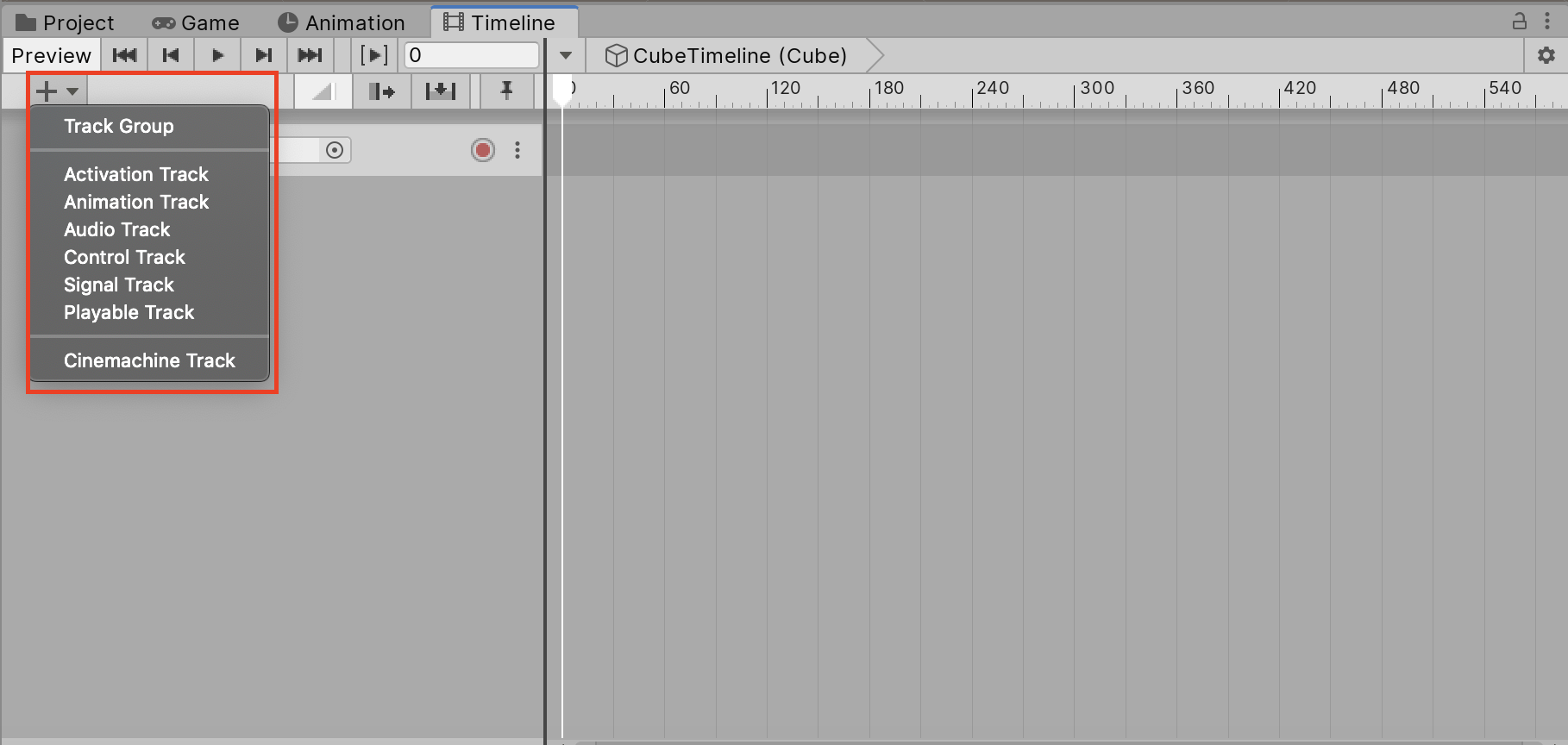 Figure 03: Adding a track via the Add button