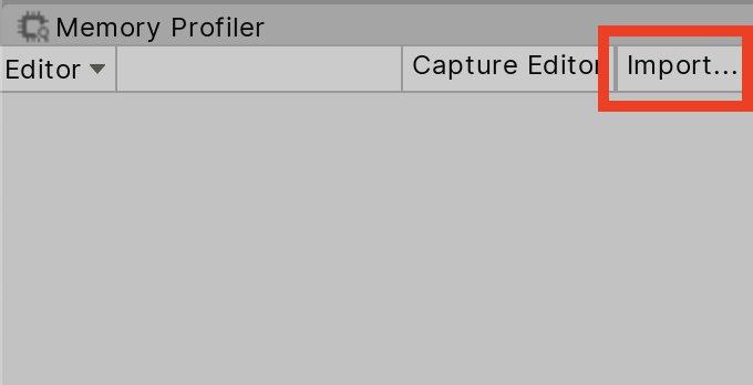 Figure 03: Click here to import a Memory Snapshot