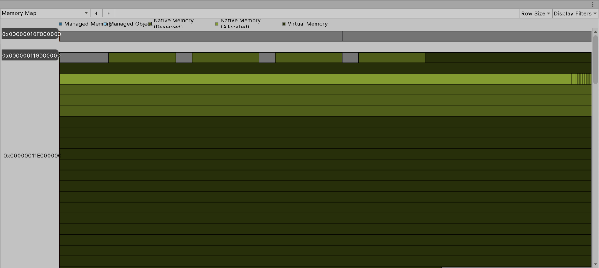 Figure 08: The Memory Map is a more direct representation of the virtual memory layout of your project.
