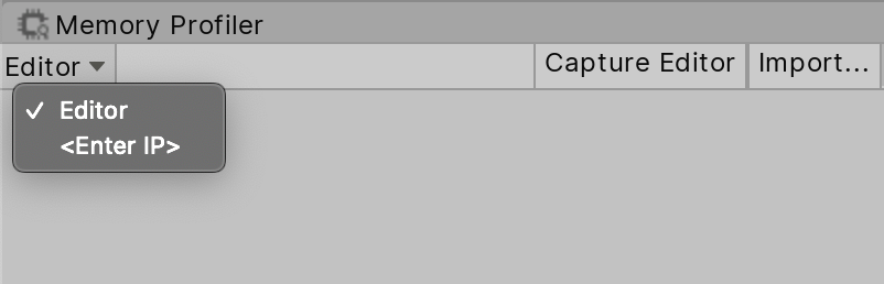 Figure 01: Selecting a target for the Memory Profiler