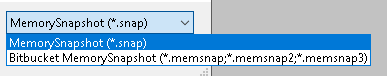 Figure 04: Selecting the Memory Snapshot’s format