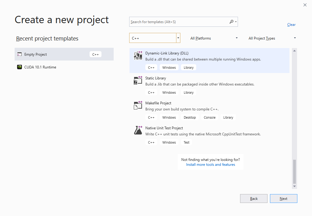 Figure 01: Creating a new project in Visual Studio 2019