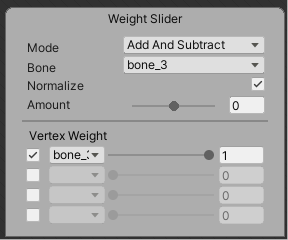 Figure 07: Weight Slider controls.