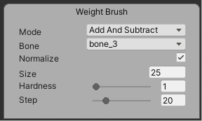 Figure 08: The Weight Brush works similarly to the paintbrush in paint programs.