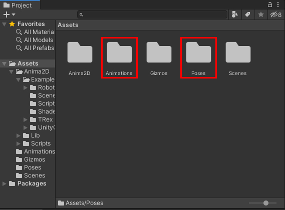 Figure 03: Animations and Poses folders