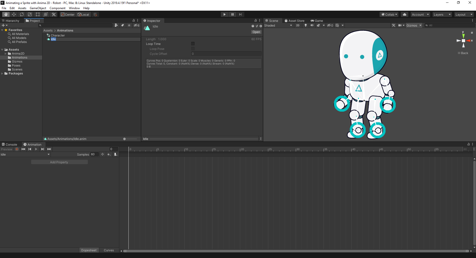 Figure 08: Idle animation without keyframes