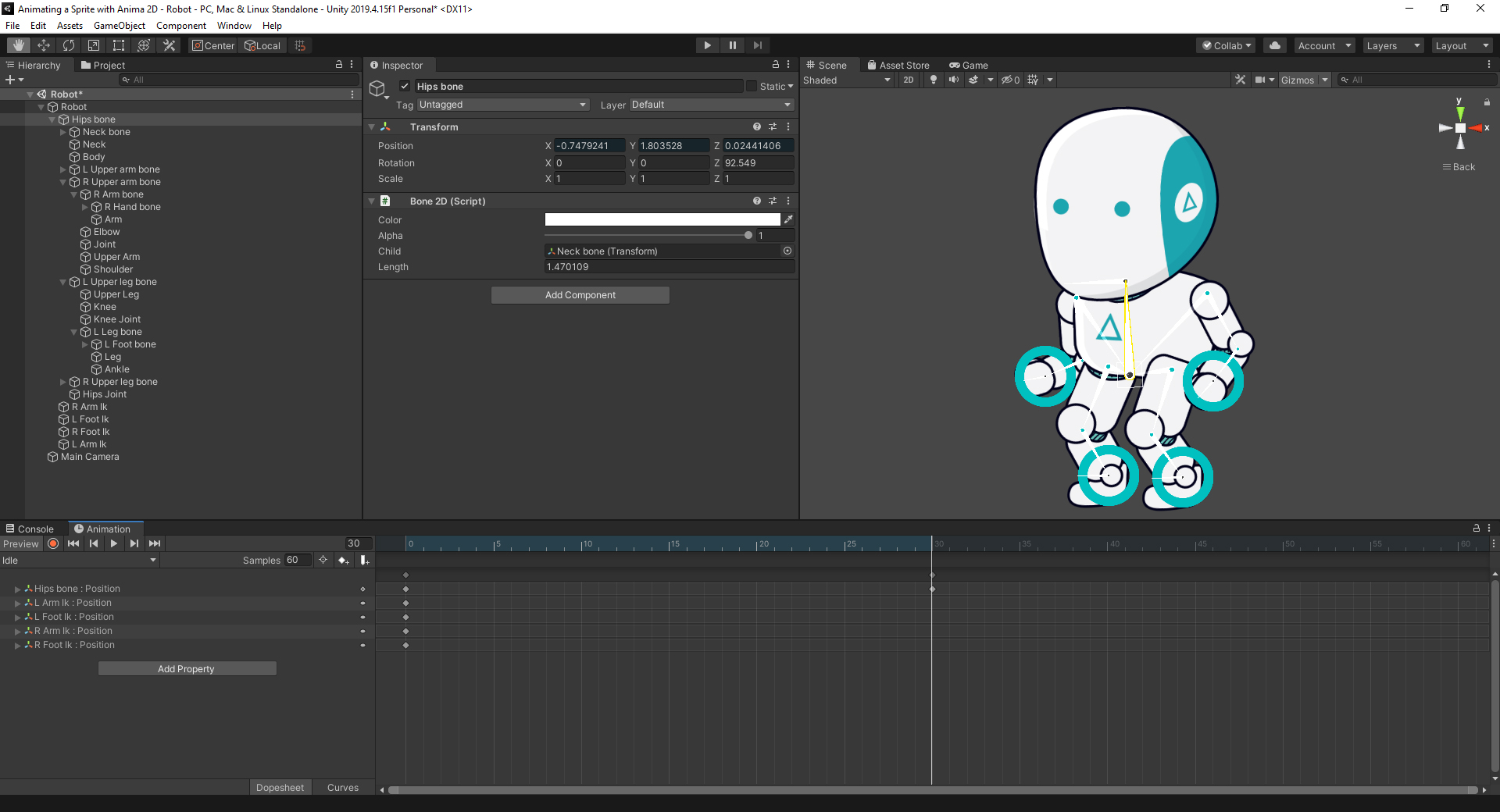 Figure 10: Hip movement keyframe