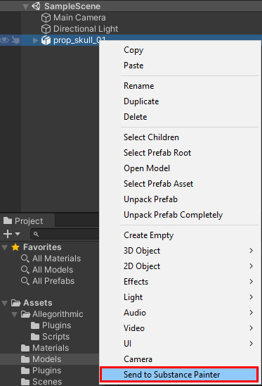 Figure 02: The Substance Painter live link option in Unity’s menu