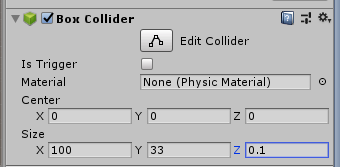 Figure 18: Box Collider settings