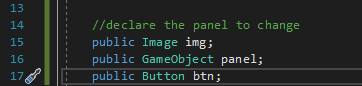 Figure 20: Declaring your image, panel and button