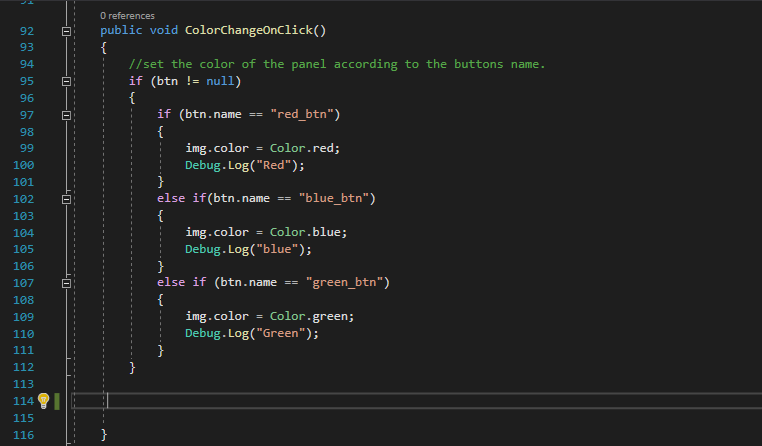 Figure 23: Logic for ColorChangeOnClick()