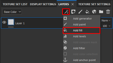 Figure 07: The Add Fill option of the Add Effect button in the Layers panel